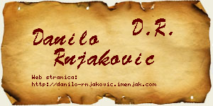 Danilo Rnjaković vizit kartica
